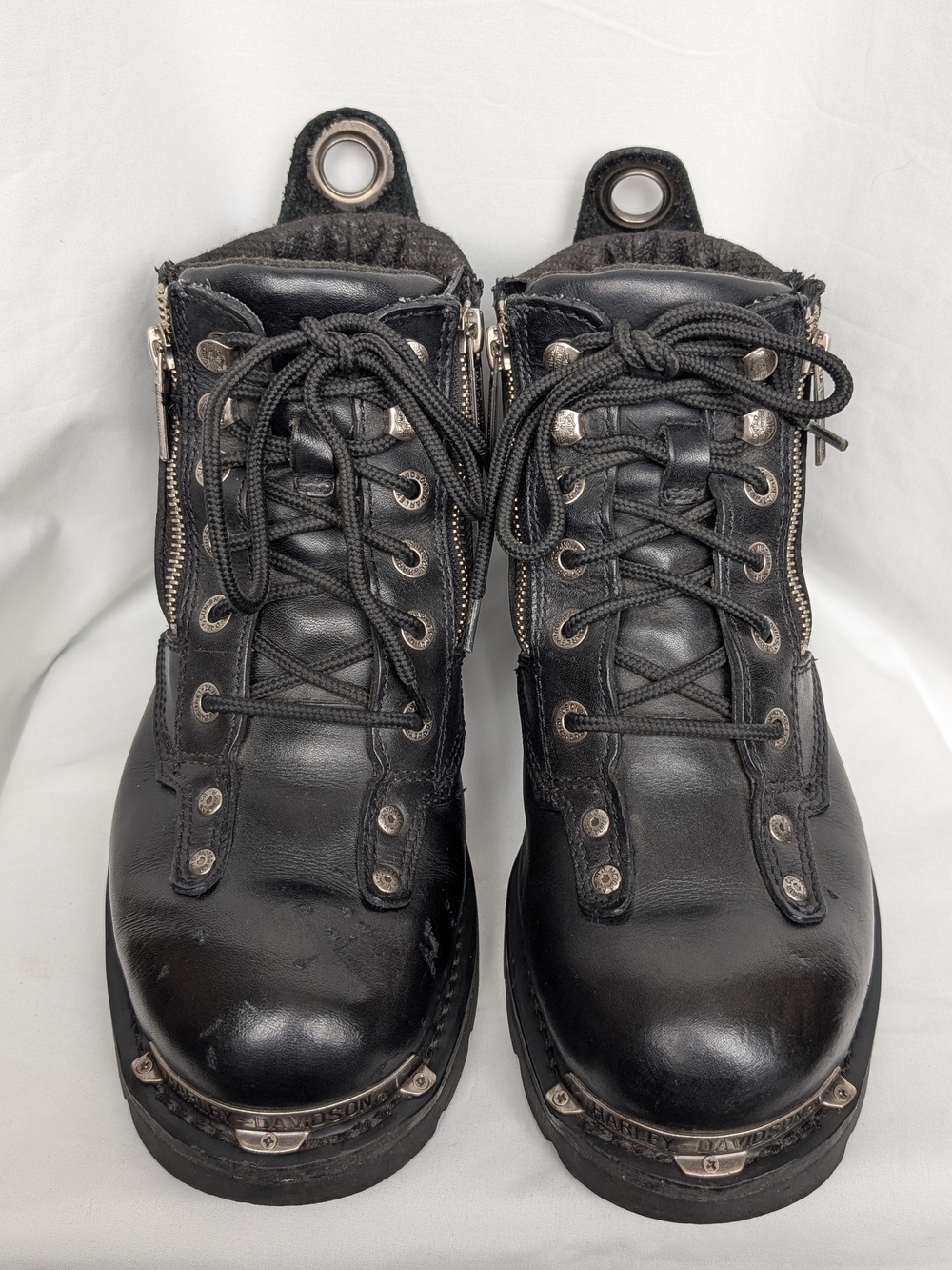 Harley-Davidson Black Leather Motorcycle Biker Boots Women’s 9 - Picture 3 of 16